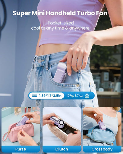 Tylko tego lata! 🌀 Promocja!Mini ręczny wentylator z wyświetlaczem LED – 5‑biegowa turbowentylacja, rozmiar kieszonkowy. ✨ Ładowanie przez USB, szybkie chłodzenie – w podróży i do makijażu.
