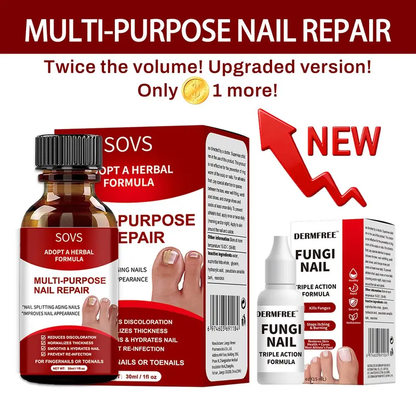 🔥Wielka wyprzedaż –50% taniej!🔥🖤Zobacz szybsze efekty🖤2 opakowania serum regenerującego do zniszczonych paznokci💅🏻