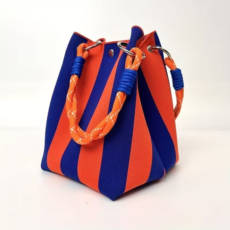 🏆👜 Limitowana wyprzedaż: 50% ZNIŻKI 🌴 Boho w paski dzianinowa torba wiadro dla kobiet – ręcznie robiona letnia plażowa torba na ramię