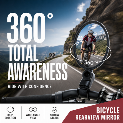 🥳Hit sprzedaży 2026🥳💞Ponad 50 tys. sprzedanych sztuk!🚲🔍 50% taniej! Obrotowe lusterko wsteczne 360° – doskonała widoczność bez odwracania głowy. Pasuje do rowerów, e-rowerów i motocykli. Montaż na silikonowy pasek – bez użycia narzędzi! 🛡️✨