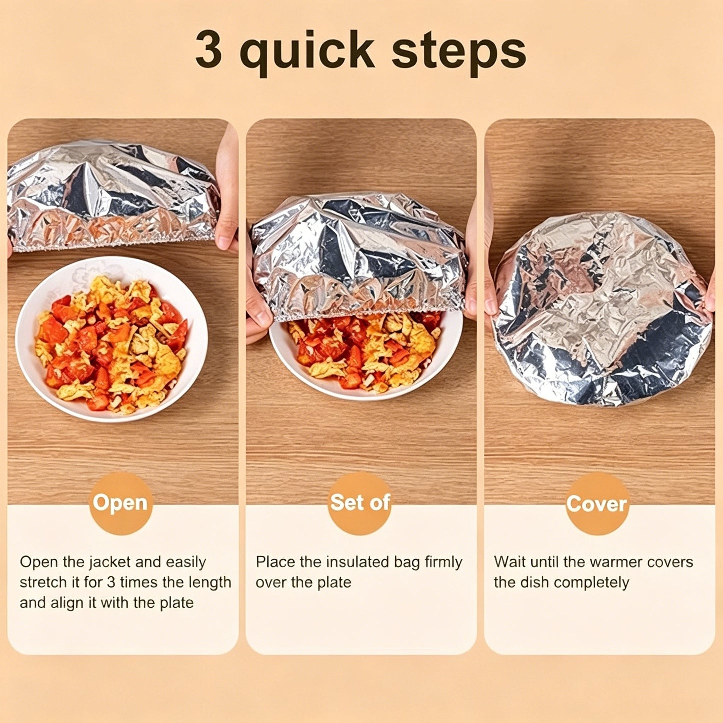 🍽️Pokrywa termiczna na żywność z folii aluminiowej wielokrotnego użytku — niezbędny w kuchni produkt utrzymujący ciepło, nadający się do mycia i zachowujący świeżość