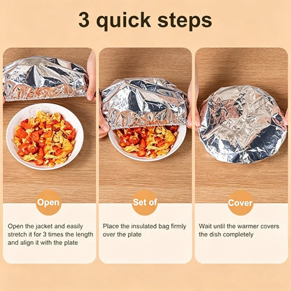 🍽️Pokrywa termiczna na żywność z folii aluminiowej wielokrotnego użytku — niezbędny w kuchni produkt utrzymujący ciepło, nadający się do mycia i zachowujący świeżość