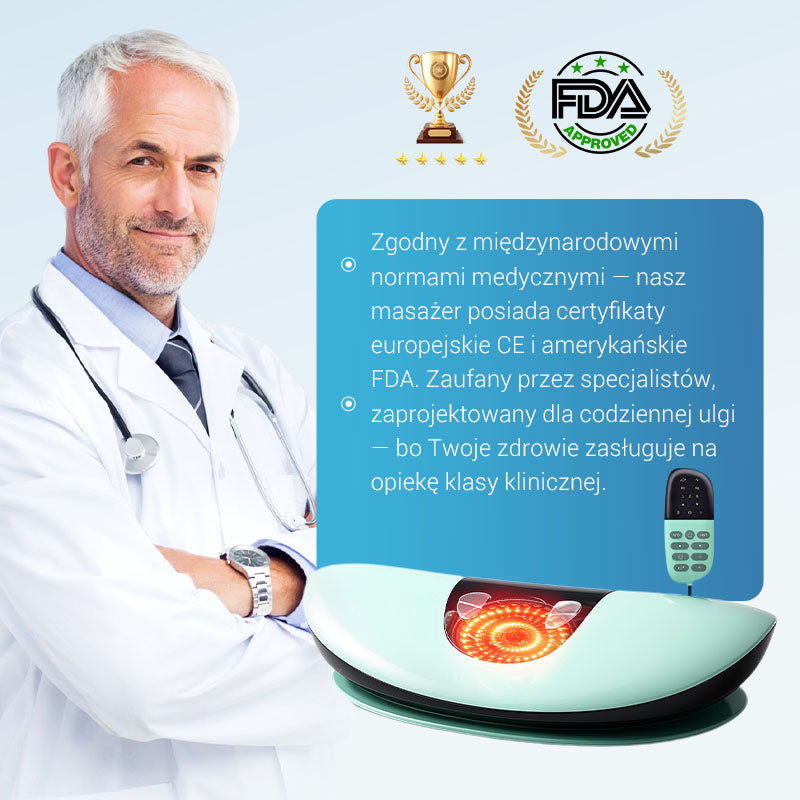 Elektryczne urządzenie do trakcji lędźwiowej z terapią termiczną