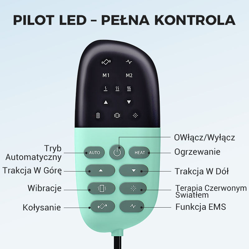 Elektryczne urządzenie do trakcji lędźwiowej z terapią termiczną
