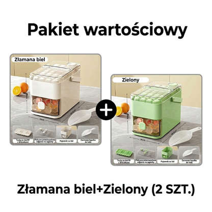 🍸 50% OFF + KUP 2 Z 33% ZNIŻKĄ – OSTATNI DZIEŃ! Forma do lodu – wystarczy nacisnąć, aby wyjąć kostki. Pojemnik chroni przed zapachami i oszczędza miejsce w zamrażarce! 🧊💪
