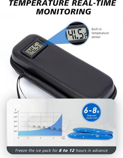 🔥Etui podróżne chłodzące na insulinę z wyświetlaczem temperatury