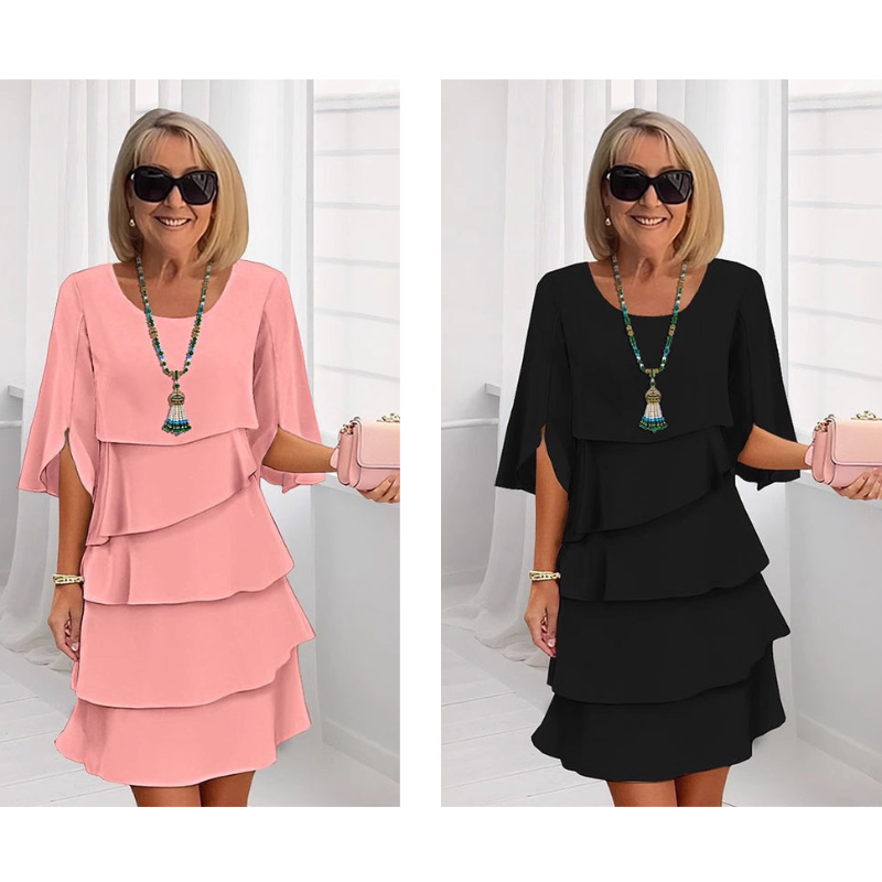 ✨ SUKIENKA DAMSKA Z WARSTWOWYMI RĘKAWAMI – ELEGANCKA I WYGODNA NA KAŻDĄ OKAZJĘ! ✨