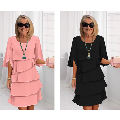 ✨ SUKIENKA DAMSKA Z WARSTWOWYMI RĘKAWAMI – ELEGANCKA I WYGODNA NA KAŻDĄ OKAZJĘ! ✨