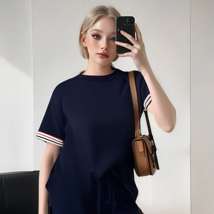 💖Komplet damski: koszulka w paski i szerokie spodnie dresowe