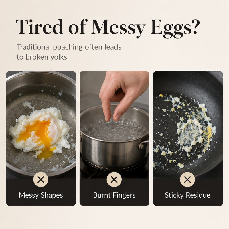🍳 OGRANICZONA OFERTA 50% TANIEJ! Forma do Jajek ze Stali Nierdzewnej 304, Wielokształtna Nieprzywierająca Foremka do Jajek Sadzonych na Śniadanie