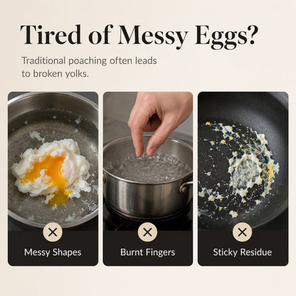 🍳 OGRANICZONA OFERTA 50% TANIEJ! Forma do Jajek ze Stali Nierdzewnej 304, Wielokształtna Nieprzywierająca Foremka do Jajek Sadzonych na Śniadanie