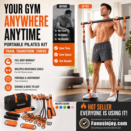 🧘 Zestaw drążka Pilates z 6 taśmami – 50% ZNIŻKI! OFERTA LIMITOWANA!💪 Niezbędnik dla Miłośników Fitness!🏋️‍♀️Wzmocnij mięśnie, popraw elastyczność i sylwetkę bez wychodzenia z domu. ✨ Twój osobisty trener w zestawie! 💪