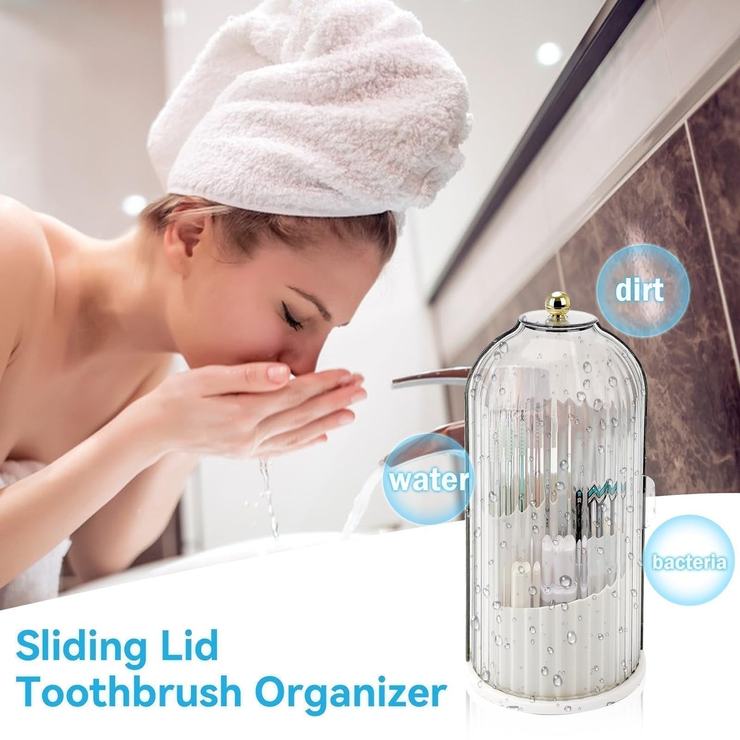 🏡 ORGANIZER NA SZCZOTECZKI Z SUWANĄ POKRYWKĄ – 50% TANIEJ! 🔥✨ Koniec z bałaganem w łazience! 🛁✅