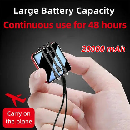 Mini power bank z 4 kablami