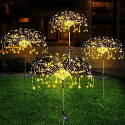 📢📢50% taniej!! ⏰Wodoodporne (IP65) solarne lampy ogrodowe „Fajerwerki” | Dekoracyjna lampa zewnętrzna DIY z 90 diodami LED ✨
