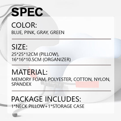 💤Poduszka podróżna na szyję z pianki memory w kształcie litery U