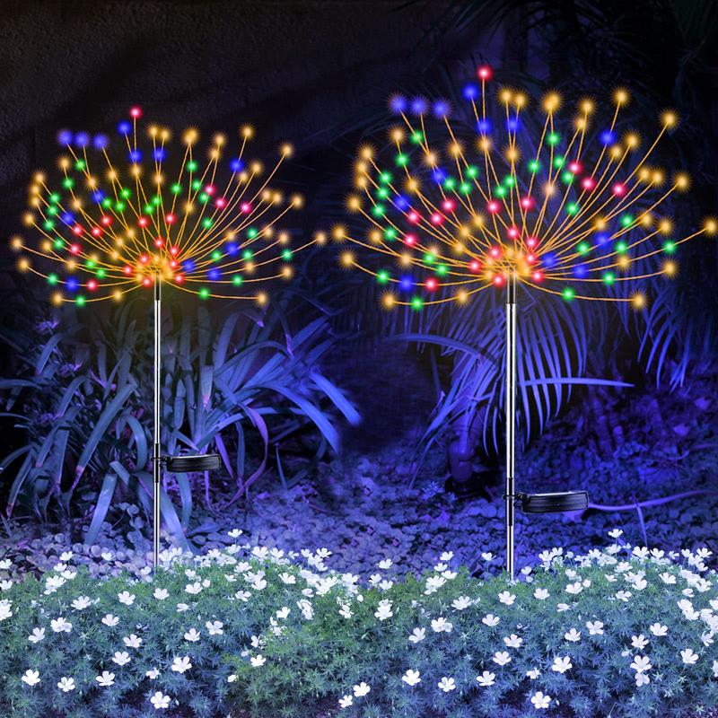 📢📢50% taniej!! ⏰Wodoodporne (IP65) solarne lampy ogrodowe „Fajerwerki” | Dekoracyjna lampa zewnętrzna DIY z 90 diodami LED ✨