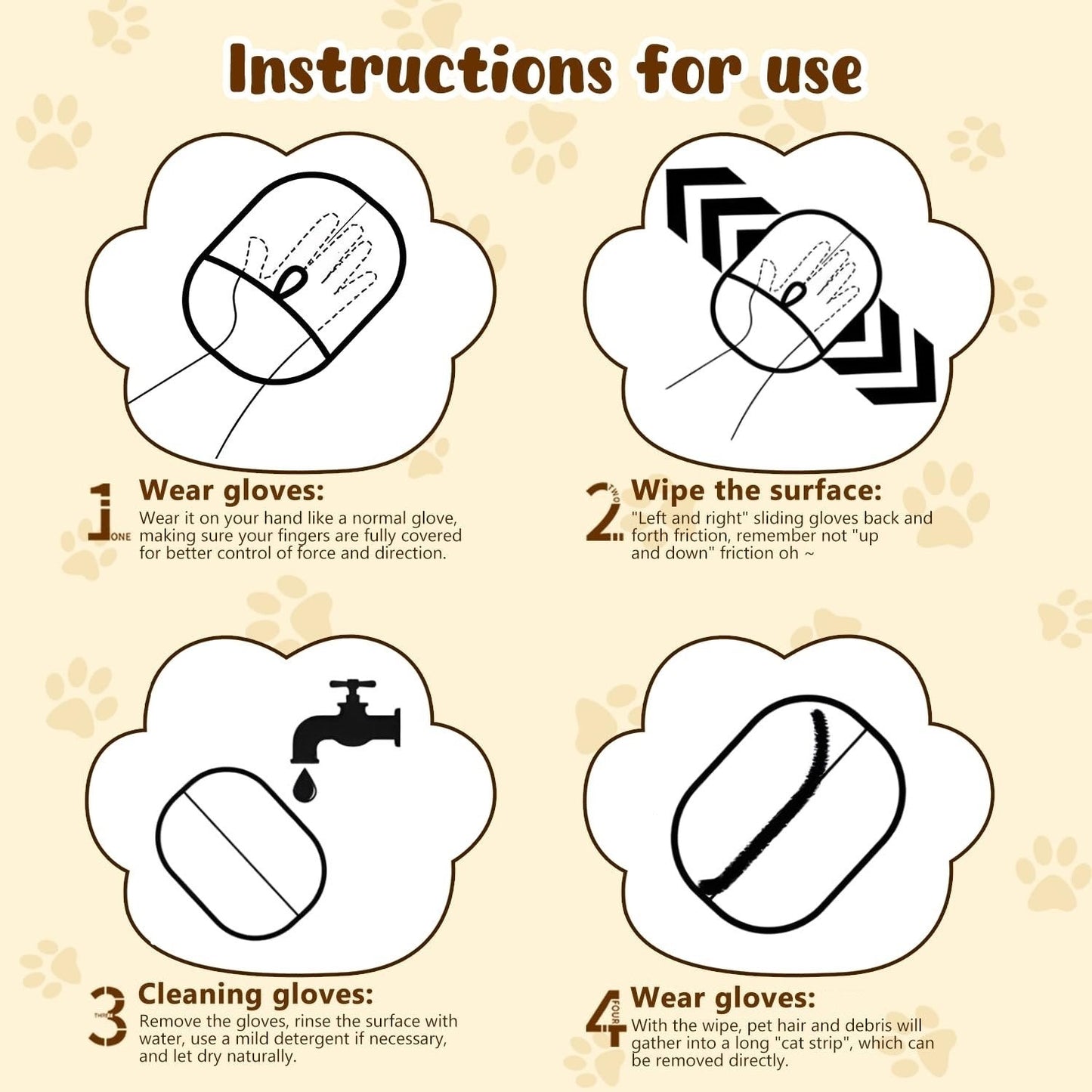 ✨️ Rękawice antystatyczne do sierści zwierząt domowych