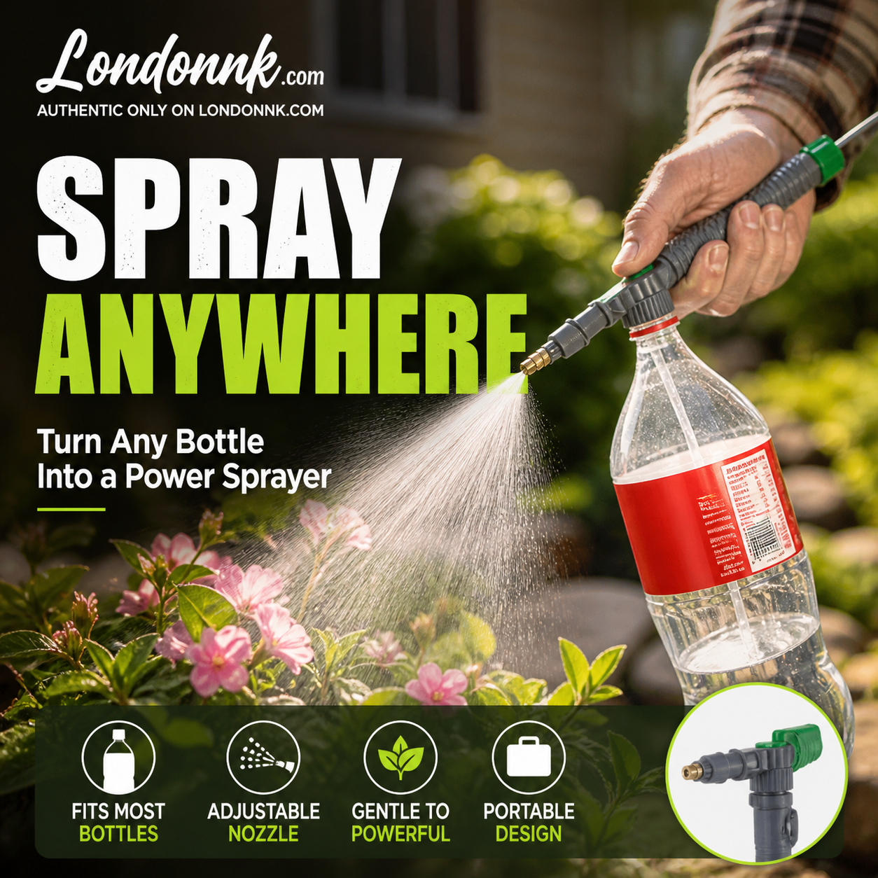 🌱 Spryskiwacz do butelek z regulowaną dyszą – 50% ZNIŻKI! KUP 1 → 1 GRATIS! OFERTA LIMITOWANA!🔧✨ Pasuje do standardowych plastikowych butelek – idealny do podlewania, nawożenia i oprysku roślin.