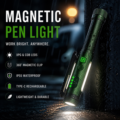 🔦 Latarka robocza w kształcie długopisu – 50% ZNIŻKI! OFERTA LIMITOWANA!💡✨Silny magnes, obrotowa głowica LED i przenośny design – idealna do napraw, majsterkowania i pracy w terenie. Niezbędnik w warsztacie i w domu! 🛠️