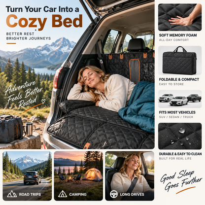 🛏️ Materac na tylne siedzenie – 50% ZNIŻKI! OFERTA LIMITOWANA!💤 Z pianki memory, wygodny i kompaktowy – idealny na długie trasy, biwak i podróż z dziećmi. ✨Zapewnia komfortowy sen w aucie! 🚗