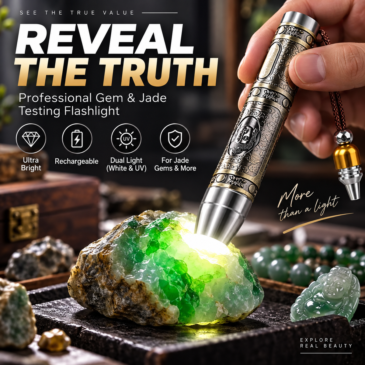 ⏳Oferta ograniczona czasowo: 50% taniej⏰ Wielofunkcyjna latarka do oceny kamieni szlachetnych💎🔦