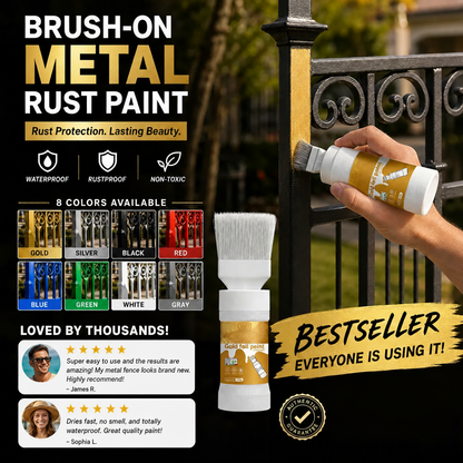 ✨Nowość✨🖌️🏠Srebrna farba metaliczna na bazie wody z wbudowanym pędzelkiem💥👍