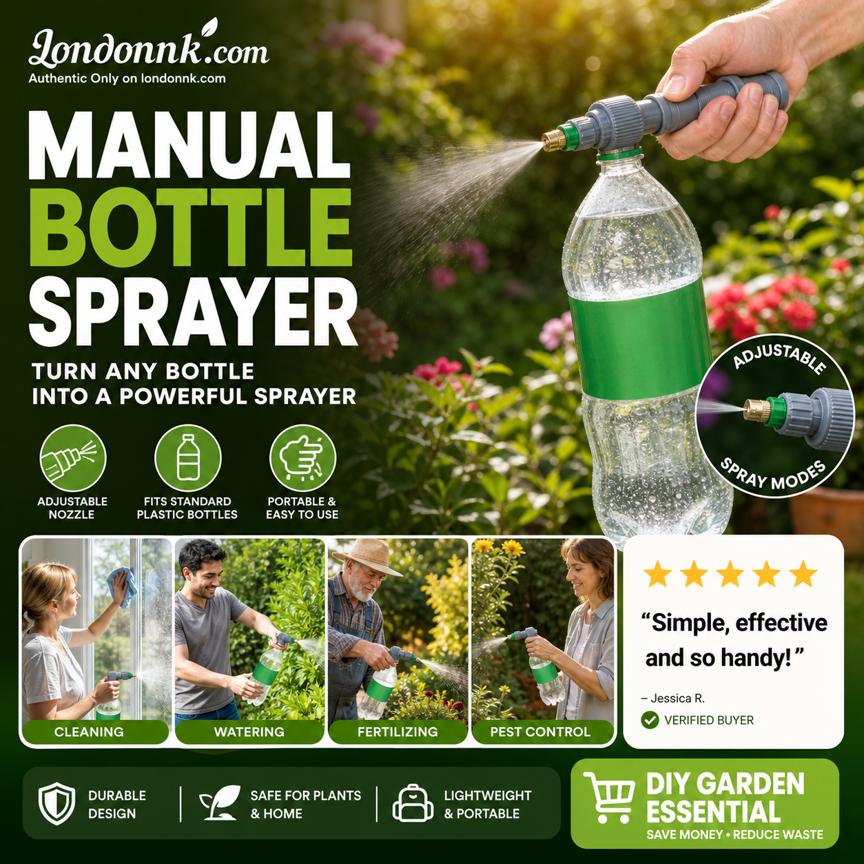 🌱 Spryskiwacz do butelek z regulowaną dyszą – 50% ZNIŻKI! KUP 1 → 1 GRATIS! OFERTA LIMITOWANA!🔧✨ Pasuje do standardowych plastikowych butelek – idealny do podlewania, nawożenia i oprysku roślin.