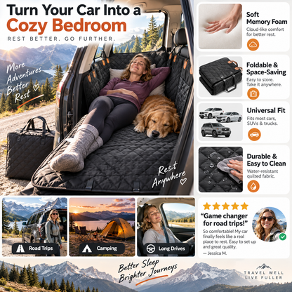 🛏️ Materac na tylne siedzenie – 50% ZNIŻKI! OFERTA LIMITOWANA!💤 Z pianki memory, wygodny i kompaktowy – idealny na długie trasy, biwak i podróż z dziećmi. ✨Zapewnia komfortowy sen w aucie! 🚗