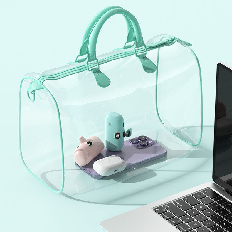 Przenośny, bezprzewodowy power bank o pojemności 5000 mAh i rozmiarze szminki