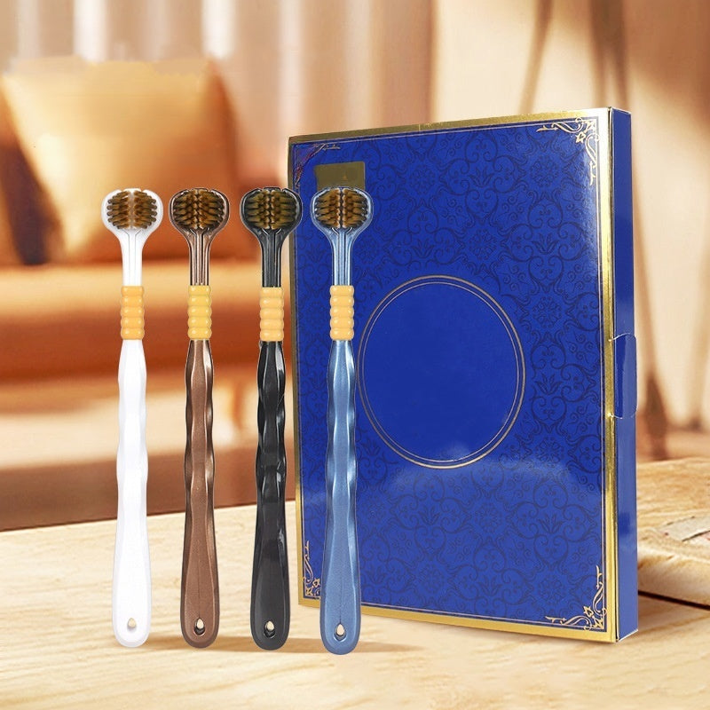 🦷Szczoteczka do zębów z trzema główkami i możliwością użycia pod różnymi kątami