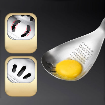 🥄 Uniwersalna łyżka kuchenna 5w1 – 50% ZNIŻKI! OFERTA LIMITOWANA!🔧✨ Ze stali nierdzewnej – łyżka, otwieracz, cedzak, tłuczek do ziemniaków i separator jajek w jednym.Trwała, łatwa w czyszczeniu i niezastąpiona w kuchni! 🍳