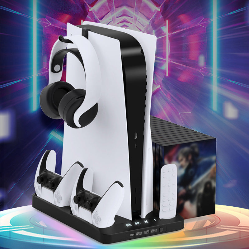 🎮 PODSTAWA CHŁODZĄCA DLA PS5 – WIELOFUNKCYJNA + RGB + ŁADOWARKA DO KONTROLERÓW! ✨