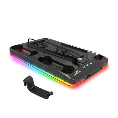 🎮 PODSTAWA CHŁODZĄCA DLA PS5 – WIELOFUNKCYJNA + RGB + ŁADOWARKA DO KONTROLERÓW! ✨