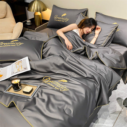 ✨ Kołdra jedwabna Summer Simplicity – zestaw 4 szt. | Lekkość jak chmurka, chłód w upały 🛏️❄️