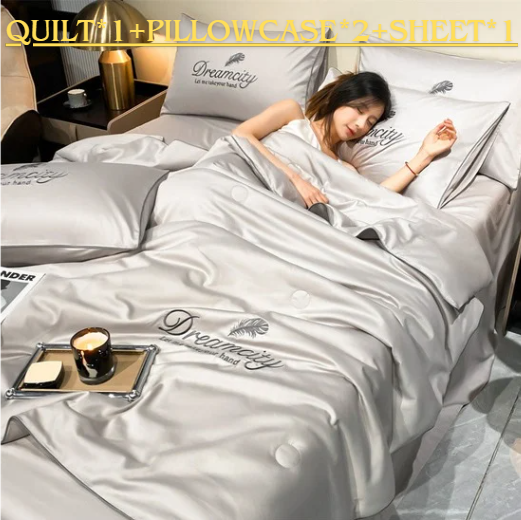 ✨ Kołdra jedwabna Summer Simplicity – zestaw 4 szt. | Lekkość jak chmurka, chłód w upały 🛏️❄️
