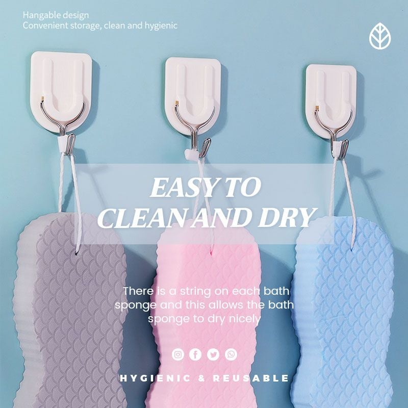 🧽✨ Supermiękka gąbka do kąpieli z efektem peelingu: delikatna i łagodna dla skóry.