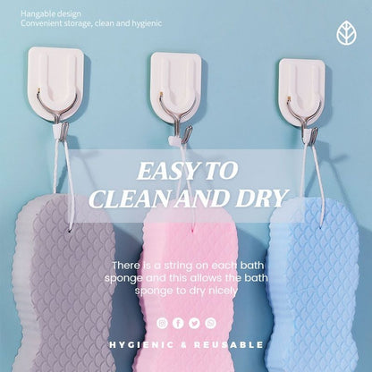 🧽✨ Supermiękka gąbka do kąpieli z efektem peelingu: delikatna i łagodna dla skóry.