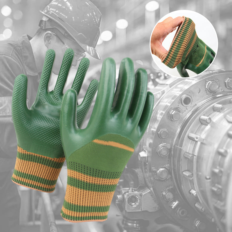 💥 50% taniej 🎁 Rękawice robocze powlekane gumą, z dzianinowym ściągaczem