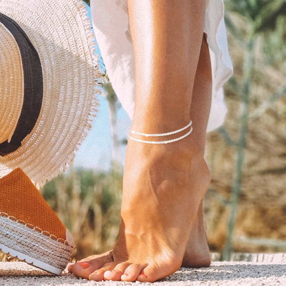 💜OSTATNI DZIEŃ - KUP 1 RABAT 1 GRATIS 💜 Delikatna, warstwowa, wodoodporna bransoletka na kostkę