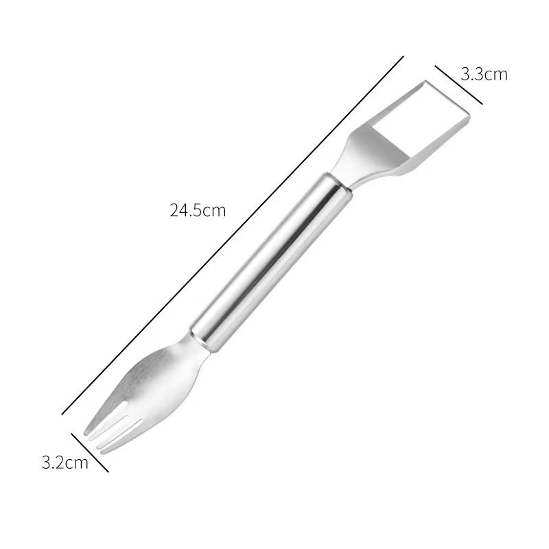 2 w 1 ze stali nierdzewnej, krajalnica do owoców, widelec