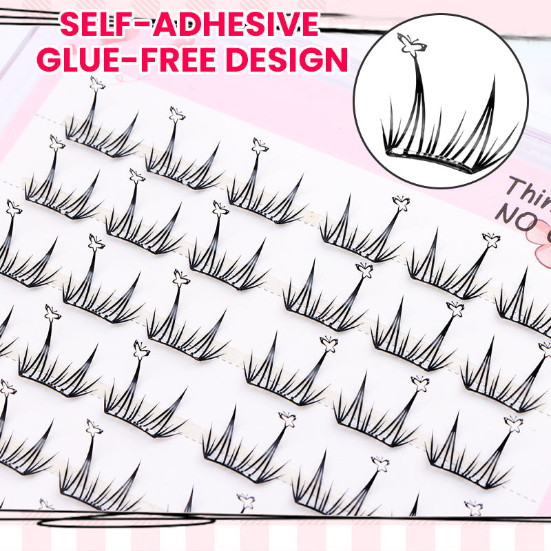 Zestaw 36 sztuk samoprzylepnych rzęs w formie kępek bez kleju
