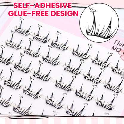 Zestaw 36 sztuk samoprzylepnych rzęs w formie kępek bez kleju