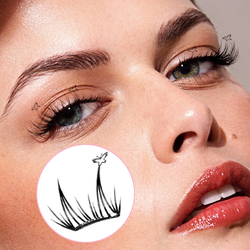 Zestaw 36 sztuk samoprzylepnych rzęs w formie kępek bez kleju