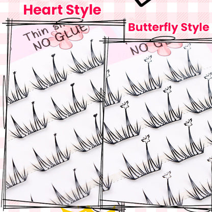 Zestaw 36 sztuk samoprzylepnych rzęs w formie kępek bez kleju