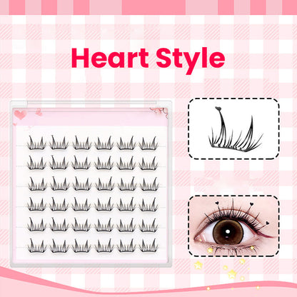 Zestaw 36 sztuk samoprzylepnych rzęs w formie kępek bez kleju