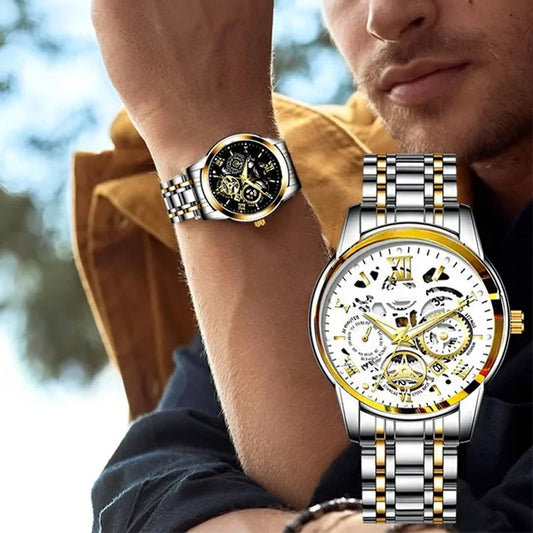⌚🎁Wodoodporny zegarek z rzymskim szkieletem i automatycznym mechanizmem dla mężczyzn