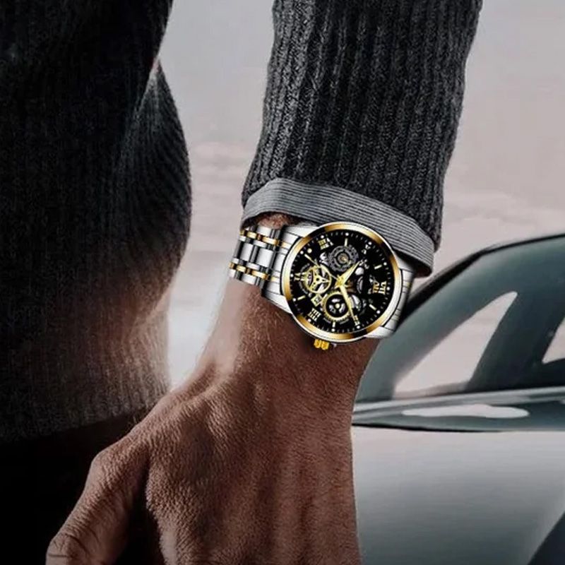⌚🎁Wodoodporny zegarek z rzymskim szkieletem i automatycznym mechanizmem dla mężczyzn