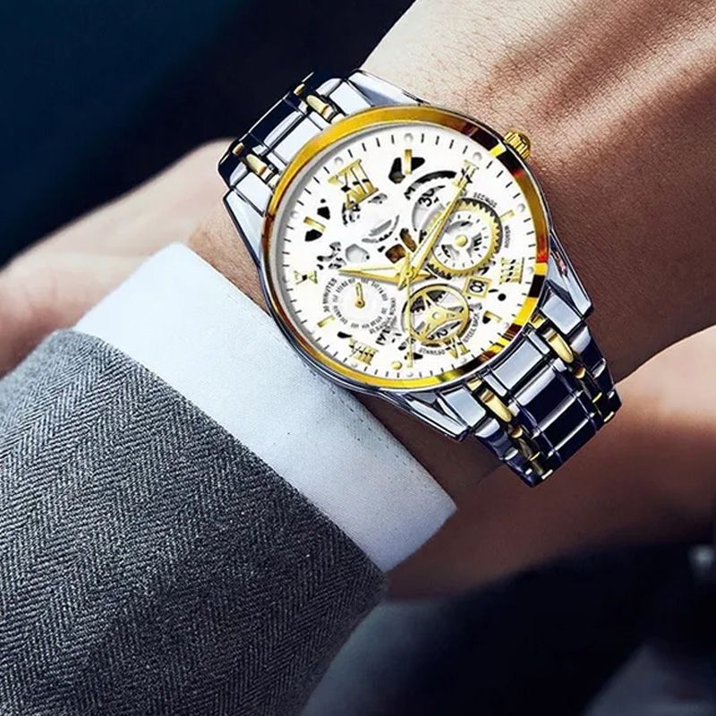 ⌚🎁Wodoodporny zegarek z rzymskim szkieletem i automatycznym mechanizmem dla mężczyzn