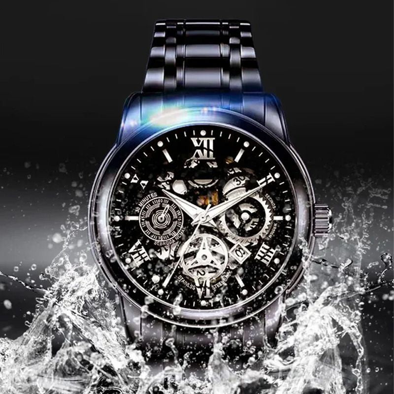 ⌚🎁Wodoodporny zegarek z rzymskim szkieletem i automatycznym mechanizmem dla mężczyzn